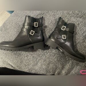 Black Buckle Ankle Boots
